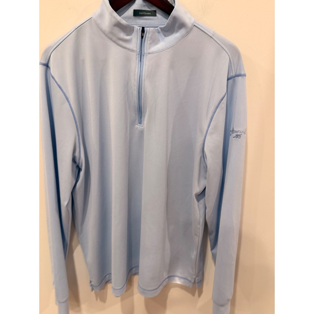 Turtleson Light Blue Quarter Zip‎ Pullover Stonewall Performance Top Womens L